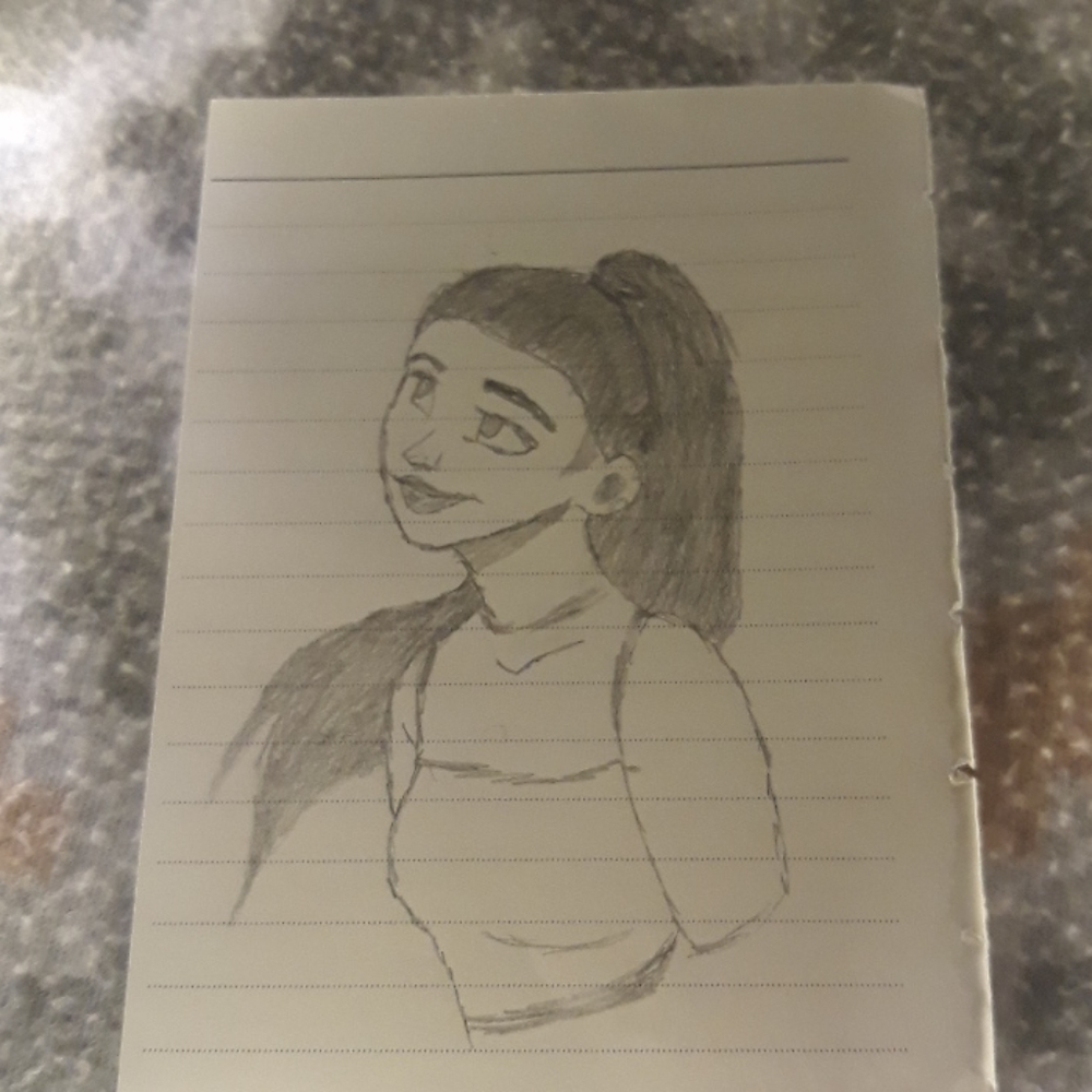 A drawing of a girl